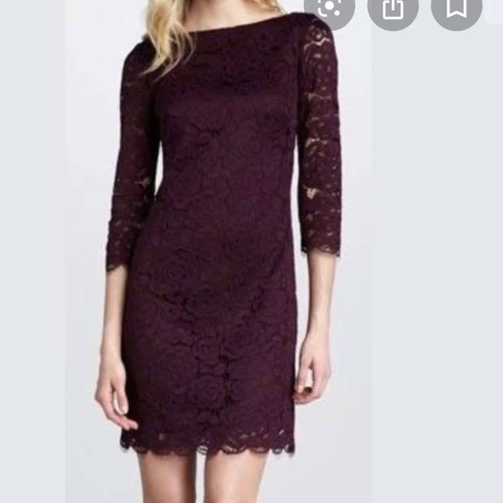 Trina Turk purple lace geddes sheath dress